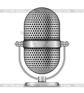 Ретро микрофон на подставке - графика в векторном формате