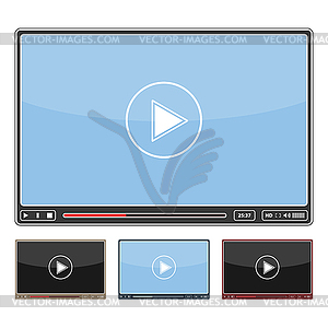 Простой видеопроигрыватель - векторный графический клипарт