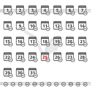 Calendar Icons - vector image