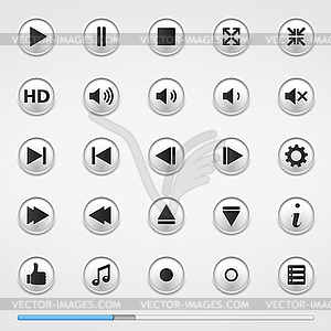Buttons for Media Player - vector image