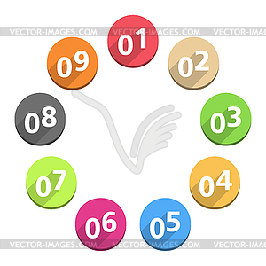 Circles with Numbers - vector clip art