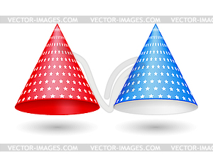 Red and Blue Party Hats - vector clipart