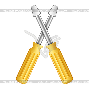 Yellow Screwdrivers - vector EPS clipart