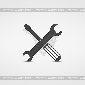 Screwdriver and Wrench Icon - vector EPS clipart