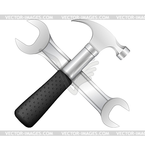 Hammer and Wrench - vector clip art