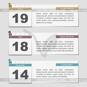 Banners with Calendar Pages - vector image