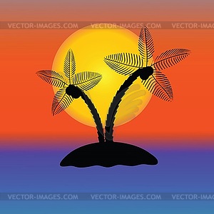 Palm Tree Silhouette - royalty-free vector image