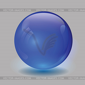 Blue glass ball - vector image