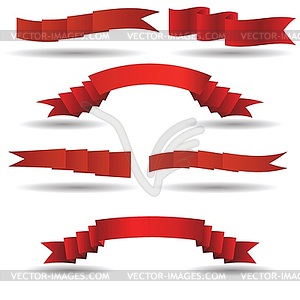 Set of red banners - vector image