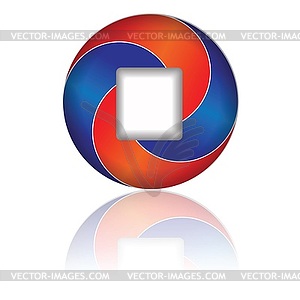 Red and blue icon - vector image