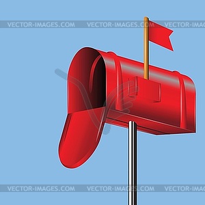 Red mailbox - vector clipart