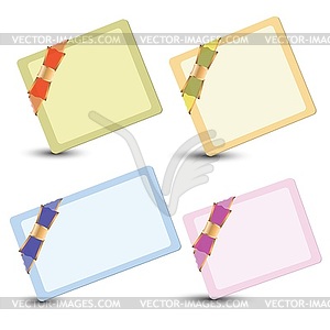 Set of cards with ribbons - vector image