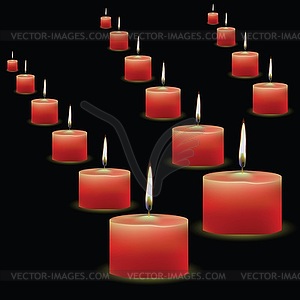 Red candles - vector clip art
