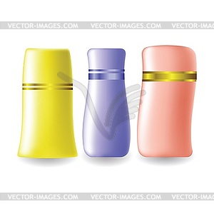 Plastic bottles for cosmetic - vector image