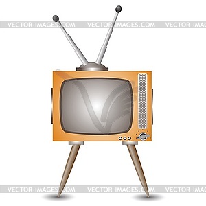 Старый телевизор - векторный клипарт EPS
