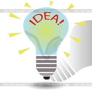 Light bulb idea concept template - stock vector clipart