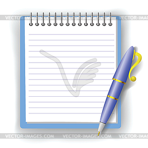 Pen and notepad - vector clipart