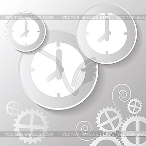 Abstract paper clock - vector clip art