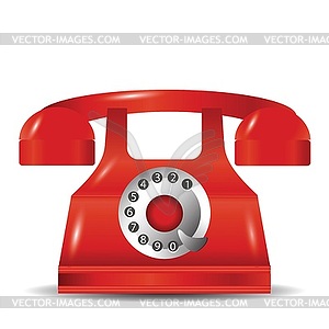 Old red phone - vector clipart