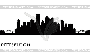 Pittsburgh city skyline silhouette background - vector clip art