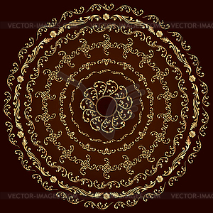 Set of vintage round borders - vector clipart