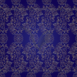 Floral vintage seamless pattern on violet background - vector image