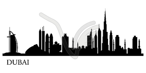 Dubai city silhouette - vector image