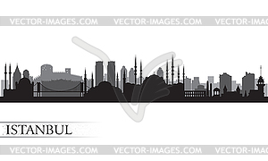 Istanbul city skyline silhouette - vector clipart