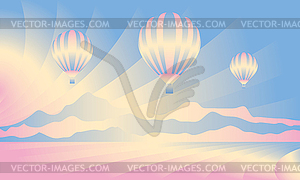 Air balloon in sky - vector clipart