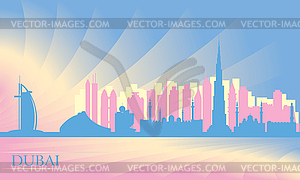 Dubai city skyline - color vector clipart