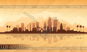 Los Angeles city skyline detailed silhouette - vector image