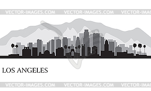 Los Angeles city skyline detailed silhouette - vector clipart