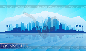 Лос-Анджелес горизонта города подробные силуэт - иллюстрация в векторном формате