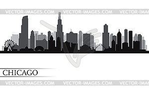 Chicago city skyline detailed silhouette - vector image