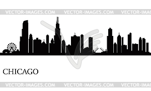 Chicago city skyline silhouette background - vector clipart