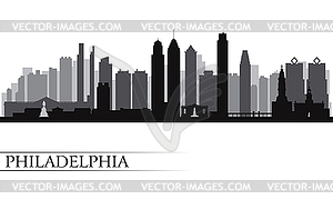 Philadelphia city skyline detailed silhouette - vector image