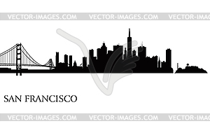 San Francisco city skyline silhouette background - vector clip art