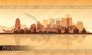 Phoenix city skyline silhouette background - vector clipart