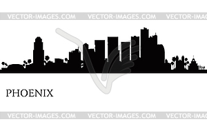 Phoenix город небоскребов фоне силуэт - клипарт в векторном формате
