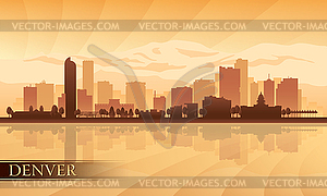 Денвер городской горизонт фоне силуэт - векторное изображение EPS