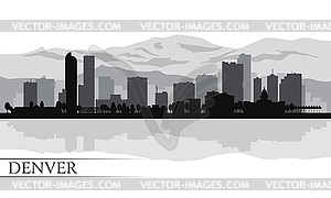 Denver city skyline silhouette background - vector image