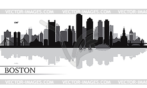 Boston city skyline silhouette background - vector image