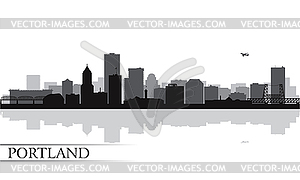 Portland city skyline silhouette background - vector image