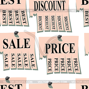 Seamless background with stickers - vector clipart
