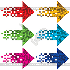 Multi-colored arrows to indicate - vector clip art
