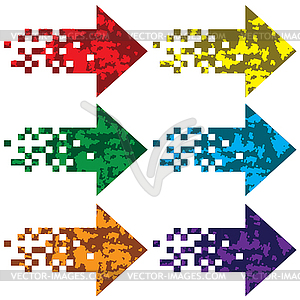 Multi-colored arrows to indicate - vector clipart / vector image