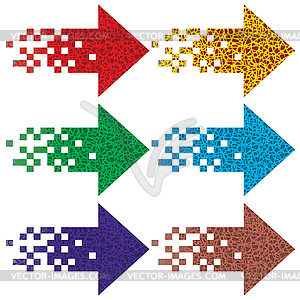 Multi-colored arrows to indicate - vector image