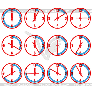 Wall mounted digital clock - vector clipart