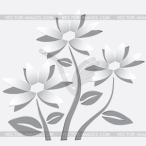 Flower cut out of paper - vector clip art