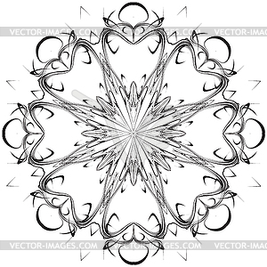 Beautiful lace pattern. circular background - white & black vector clipart